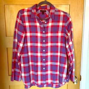JCrew plaid button down shirt